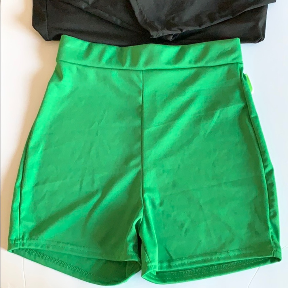High Waist Green Short Tights